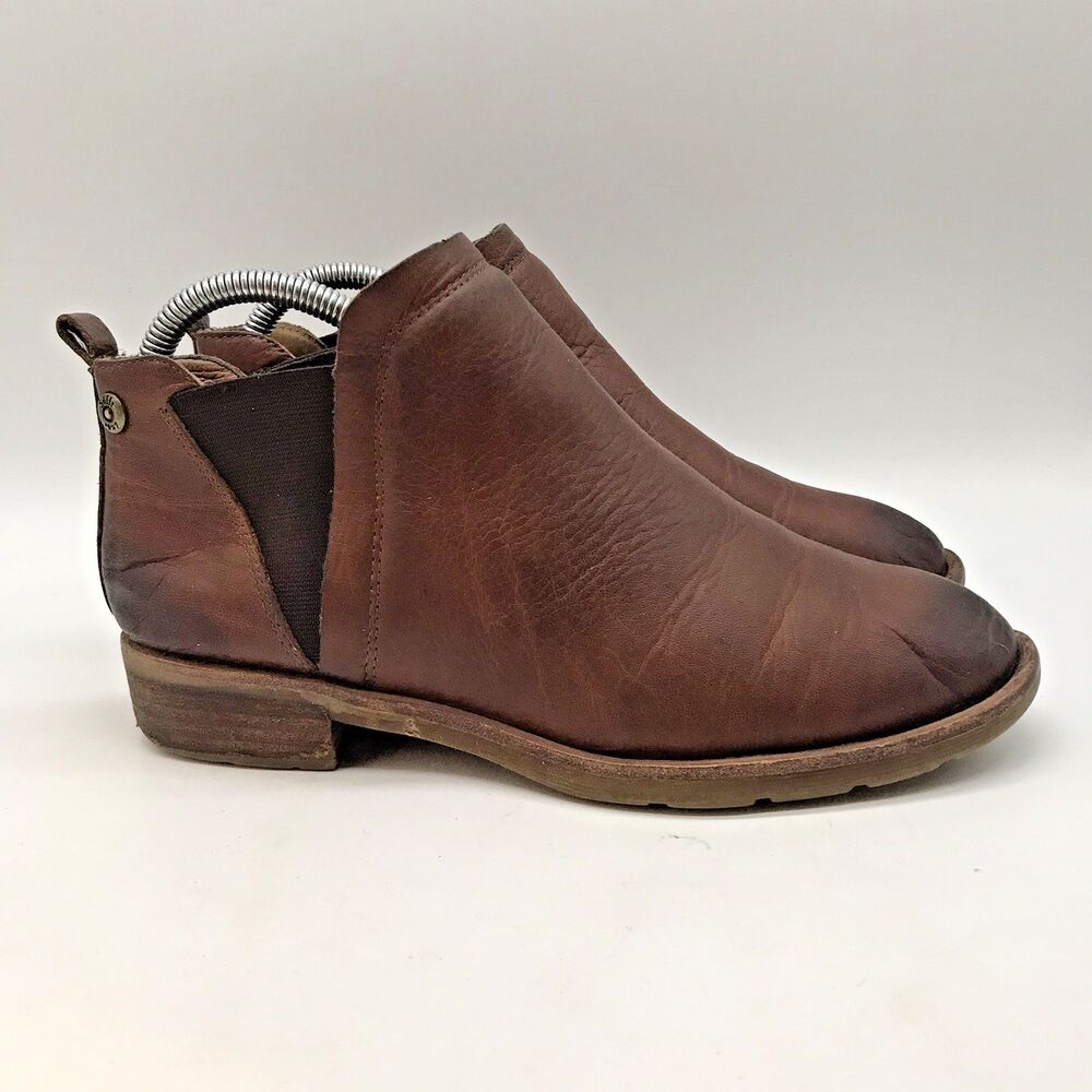 Sofft Bryanne SF0023990 Brown Leather Chelsea Ankle Boot Womens 8M Gusset Bootie